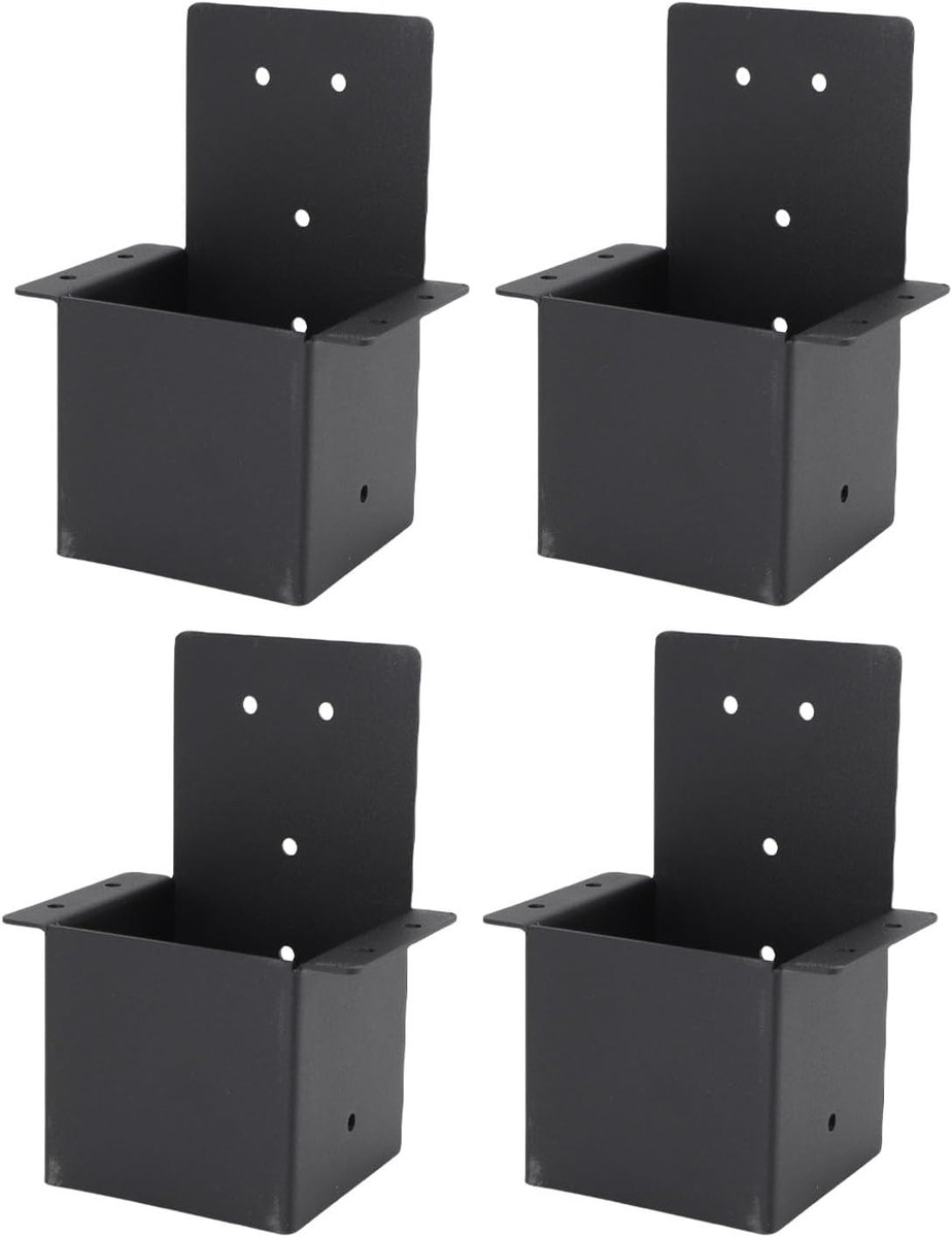 Pergolabeugels - Verandasteunen - Houten Constructies - Extra Hoeksteunen - 4x4 Palen - Zwart