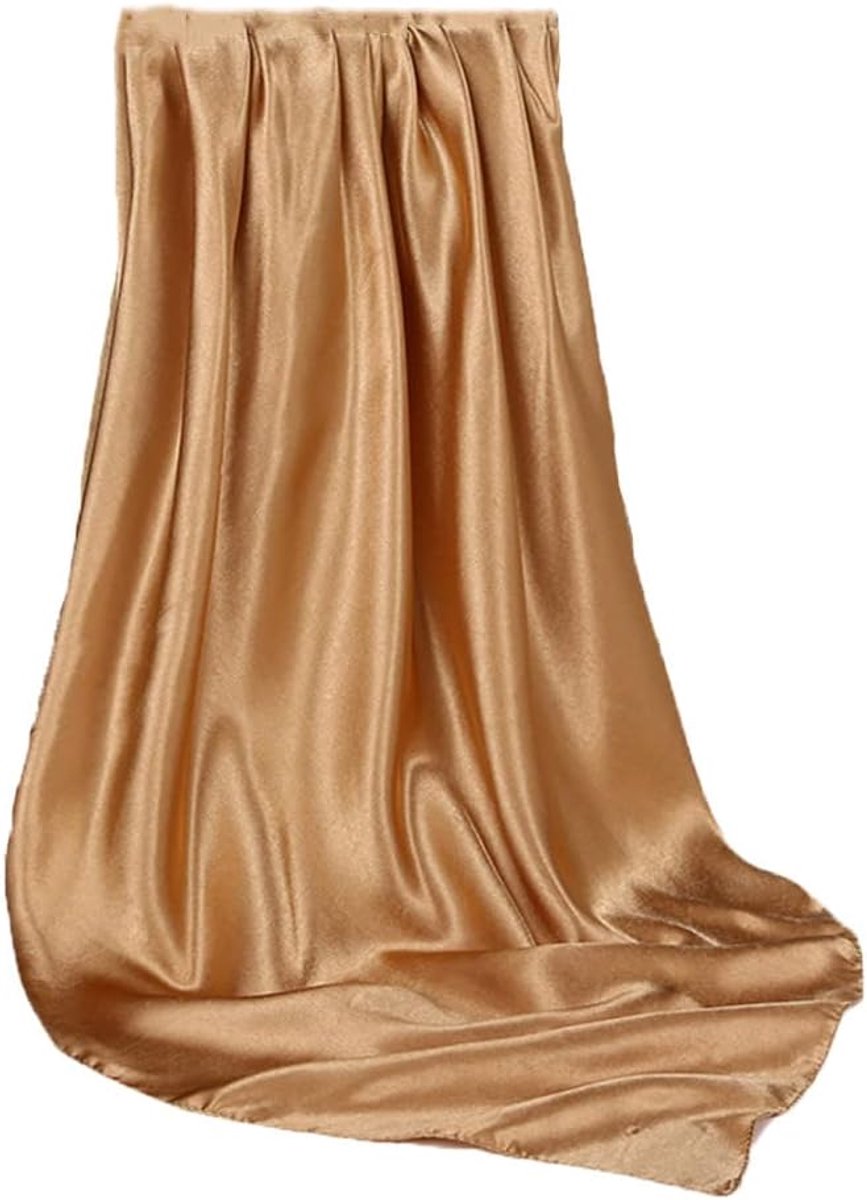 Dames Sjaal - Hoofddoek Foulard - Stijlvol Accessoire - Zijdeglans Satijn - 90x90 cm - Rozen Rood