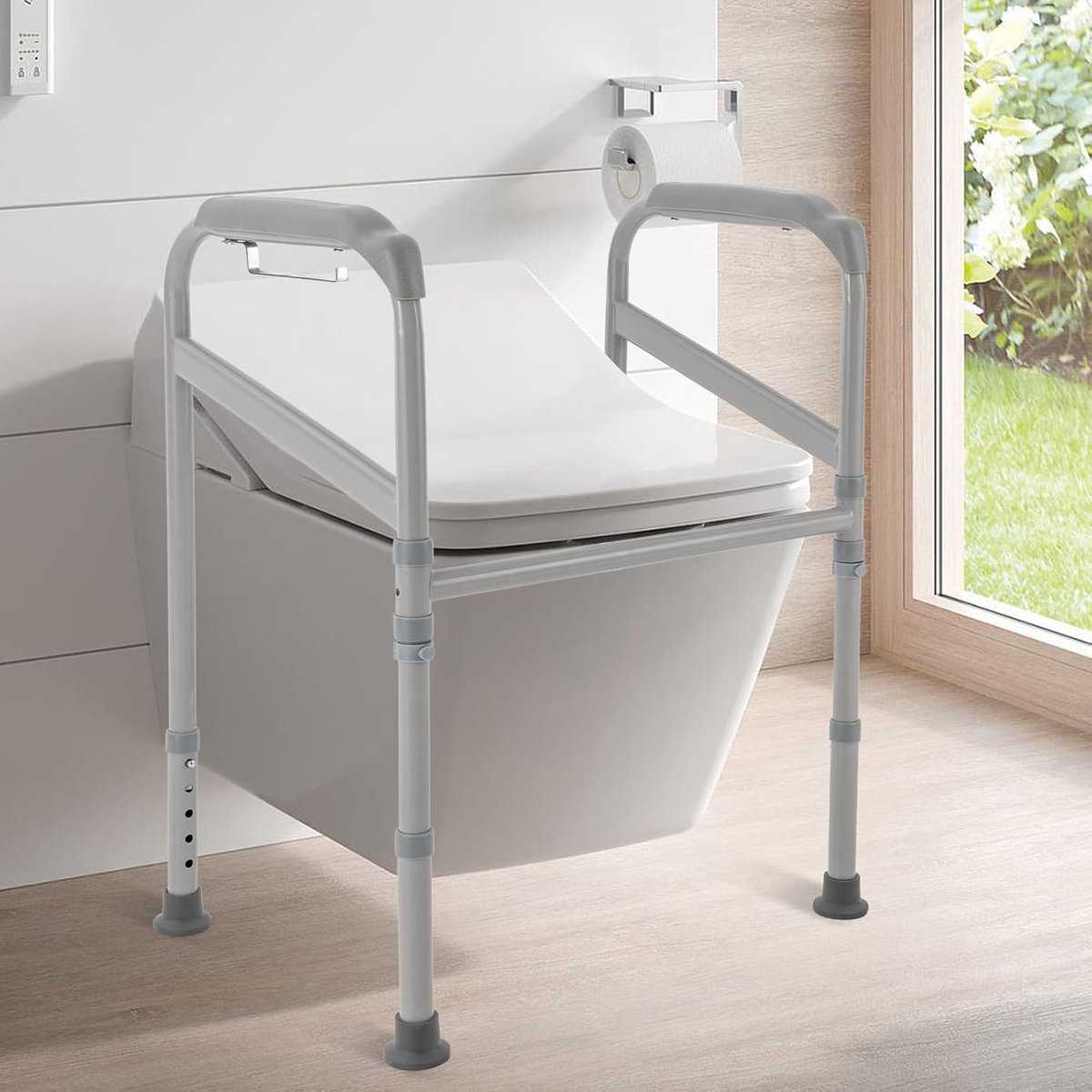 Toilet Steunframe - Sta Hulp - Veilig Gebruik - Verstelbare Hoogte - Tot 200 kg - Zilver