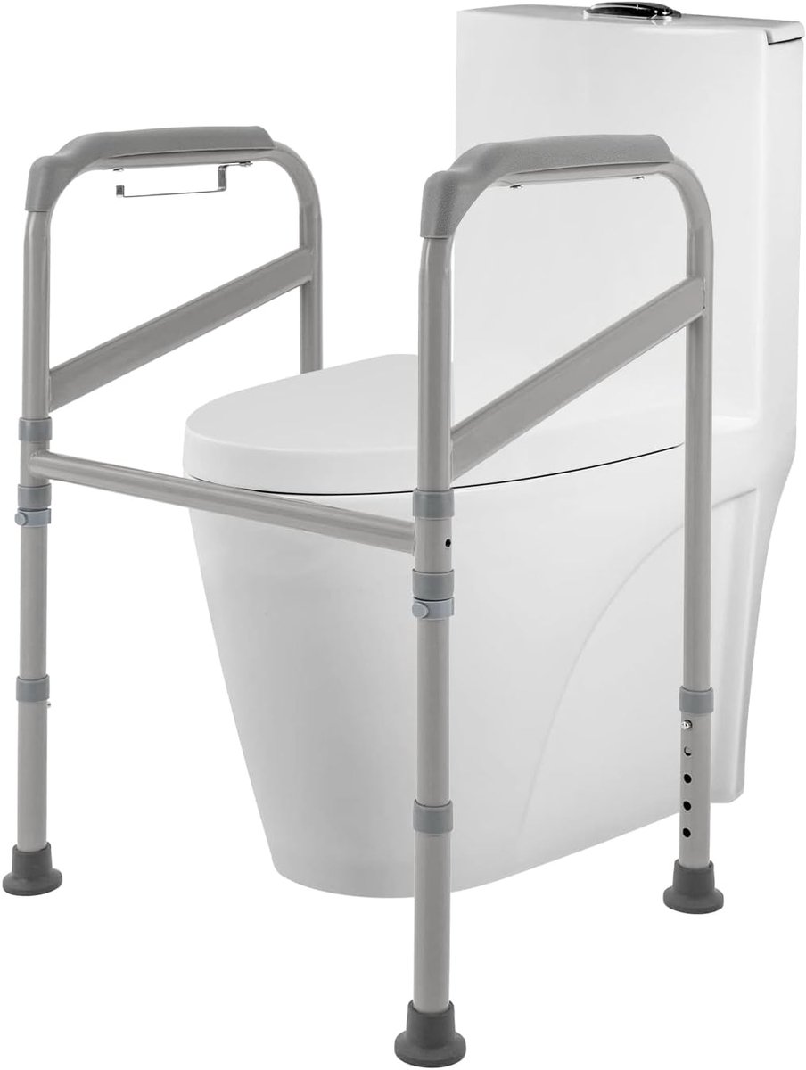 Toiletsteunframe - Veiligheidsframe - Ondersteuning bij toilet - In hoogte verstelbaar - Max 200 kg - Zwart