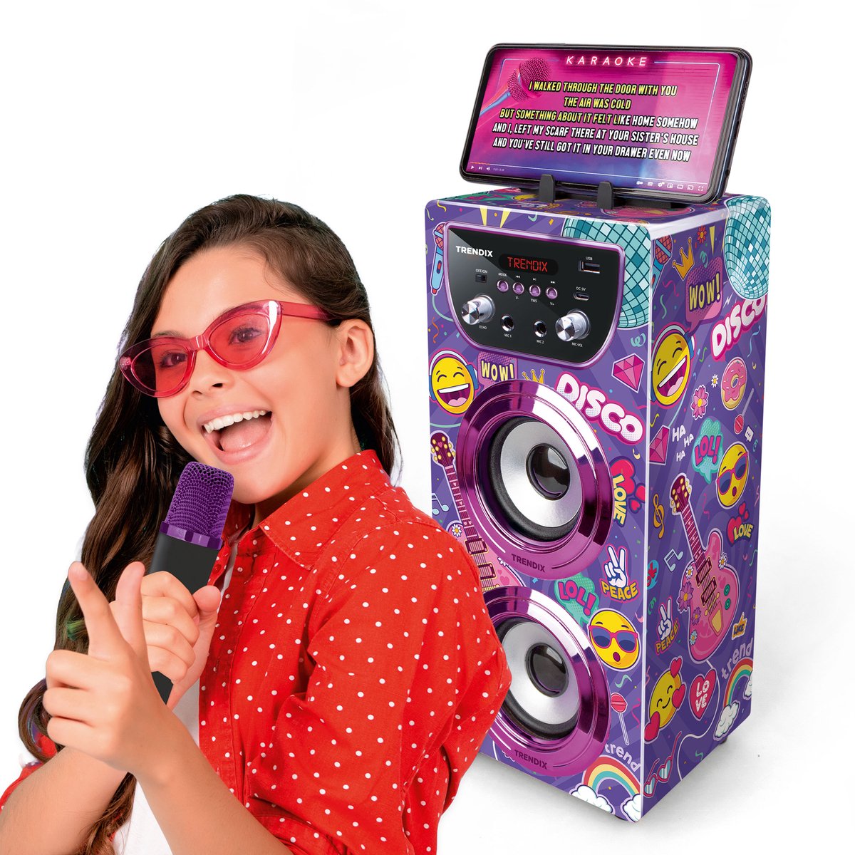 Trendix - Top Singer Karaoke Speaker - Bluetooth Karaokeset met 2 Draadloze Microfoons