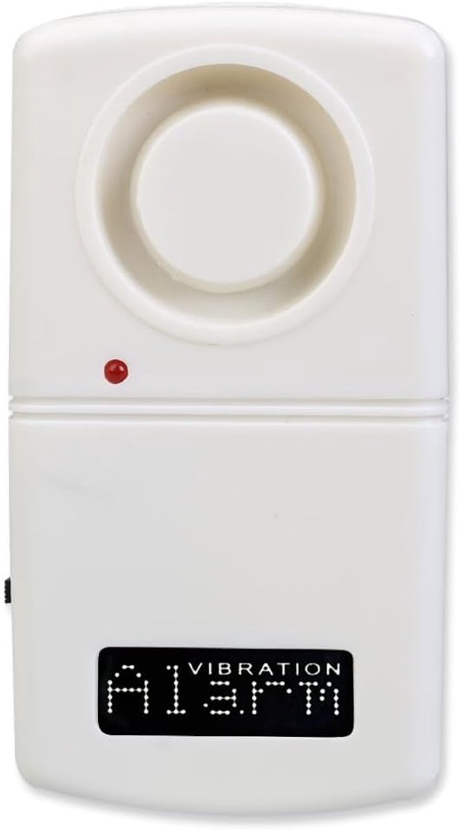 Trillingsalarm - Beveiligingssensor - Huisbeveiliging - 120db Luid - 10x5x2.3cm - Wit