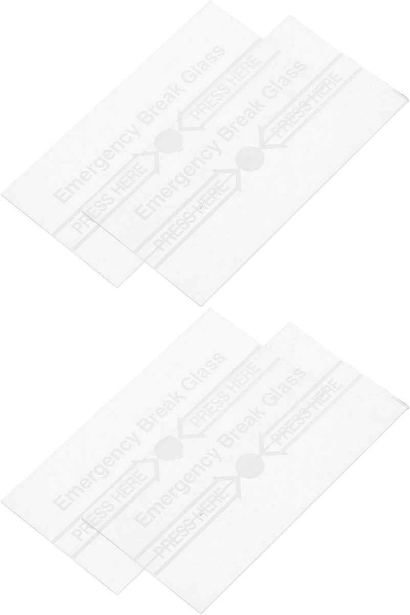 Alarm Glasvervanging - Noodglas Afdekking - Snelle Alarmering - Hittebestendig Materiaal - 4 Stuks - Transparant