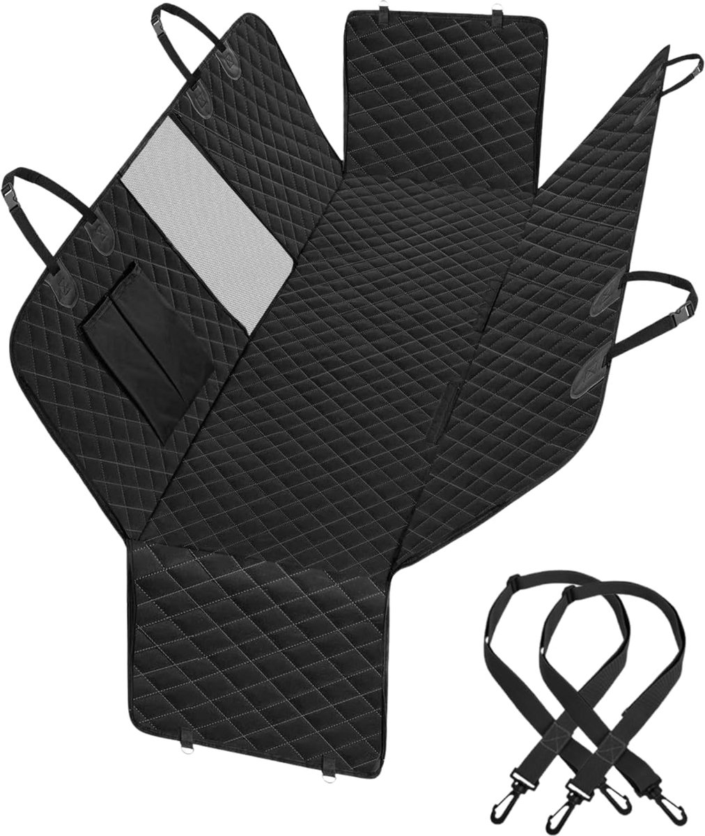 Hondenautostoelhoes - Beschermhoes Auto - Reizen met hond - Waterdicht & Krasbestendig - 137 x 147 cm - Zwart