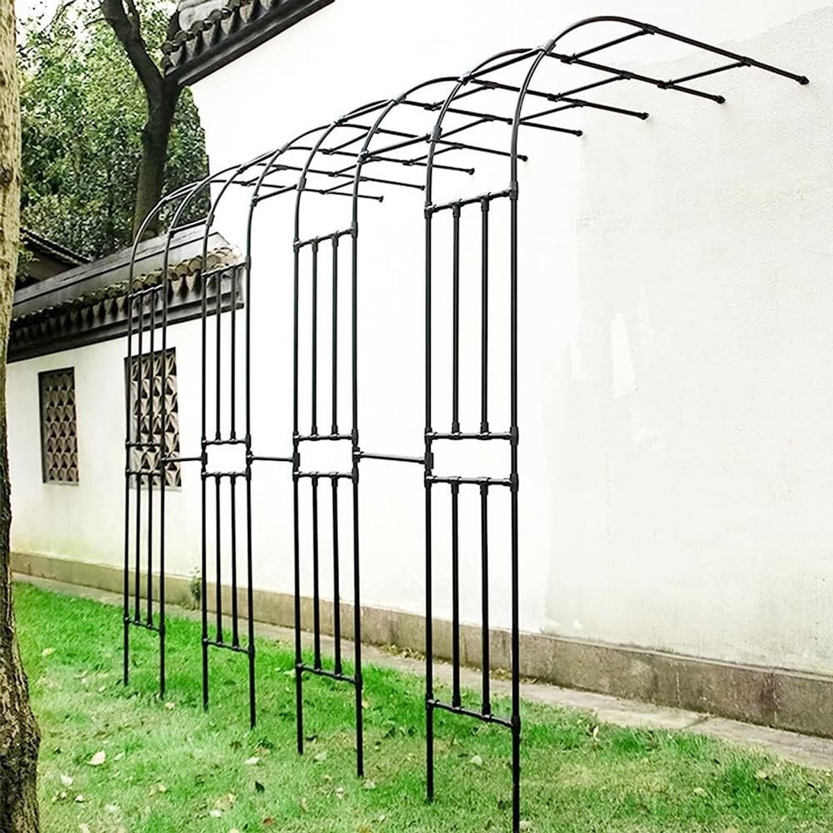 Metalen Tuinboog - Klimhulp Rozen - Tuin Verfraaien - Weerbestendig Staal - Tot 300cm - Zwart