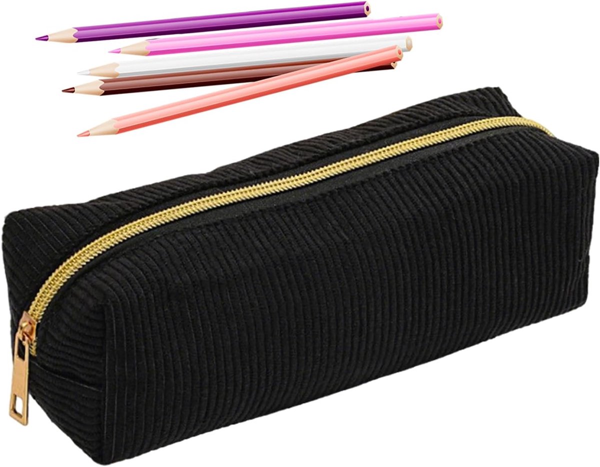 Etui - Pennendoos Organizer - Bureau Organisatie - Ruime Opbergruimte - 20x7x7 cm - Zwart