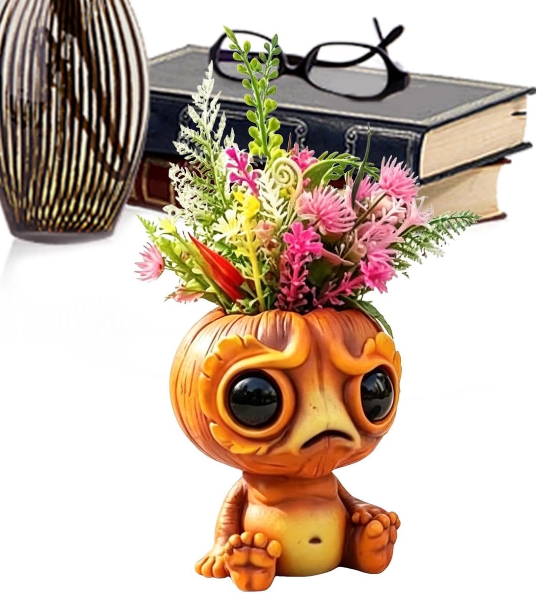 Plantenpotten Binnen - Zittend Beeld - Decoratief Gebruik - Milieuvriendelijke Hars - 15 x 15 cm - Niet gespecificeerd