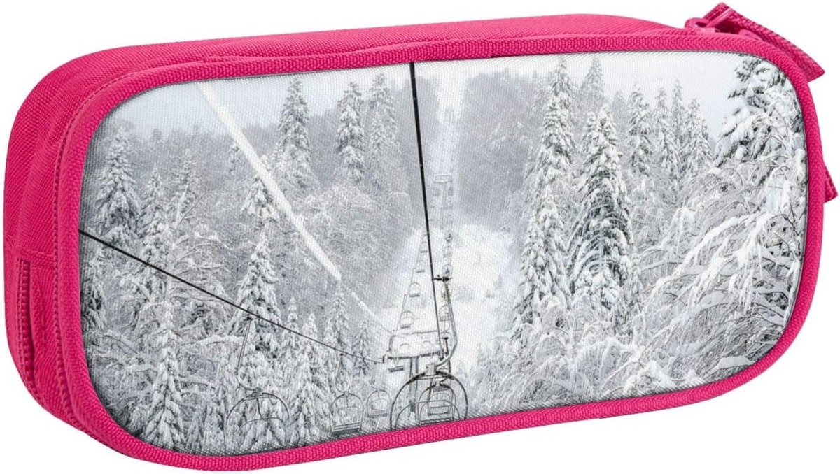 Grote Potlood Tas - Etui Organizer - School Benodigdheden - Twee Compartimenten - 20.5 cm - Gekleurd