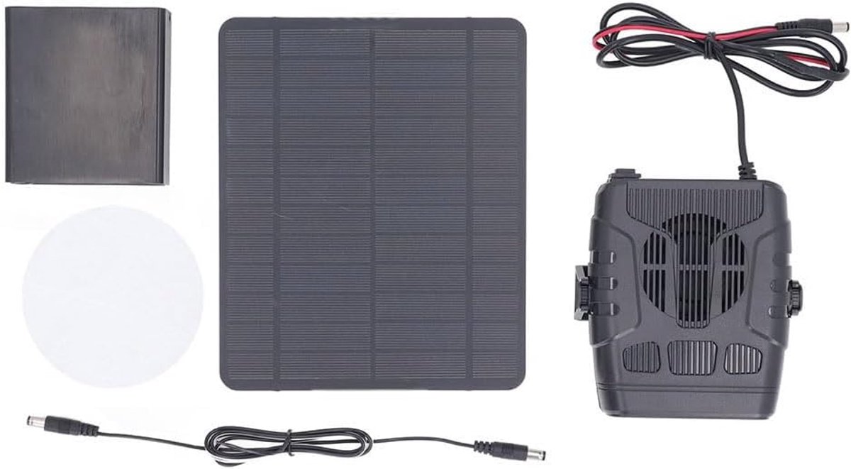Draagbare Zonnepaneelverwarmer - Zonne Verwarming - Buiten Verwarmen - Efficiënte Zonne-energie - 12V 20W - Zwart