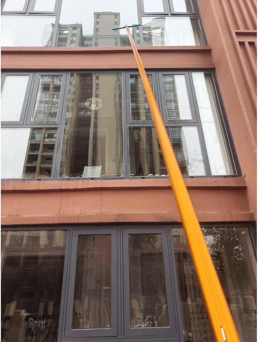 Raamwisser Telescoopstang - Glasbewassing Tool - Hoge Ramen Schoonmaken - Lichtgewicht Titanium Legering - Tot 7.5 Meter - Zilverkleurig