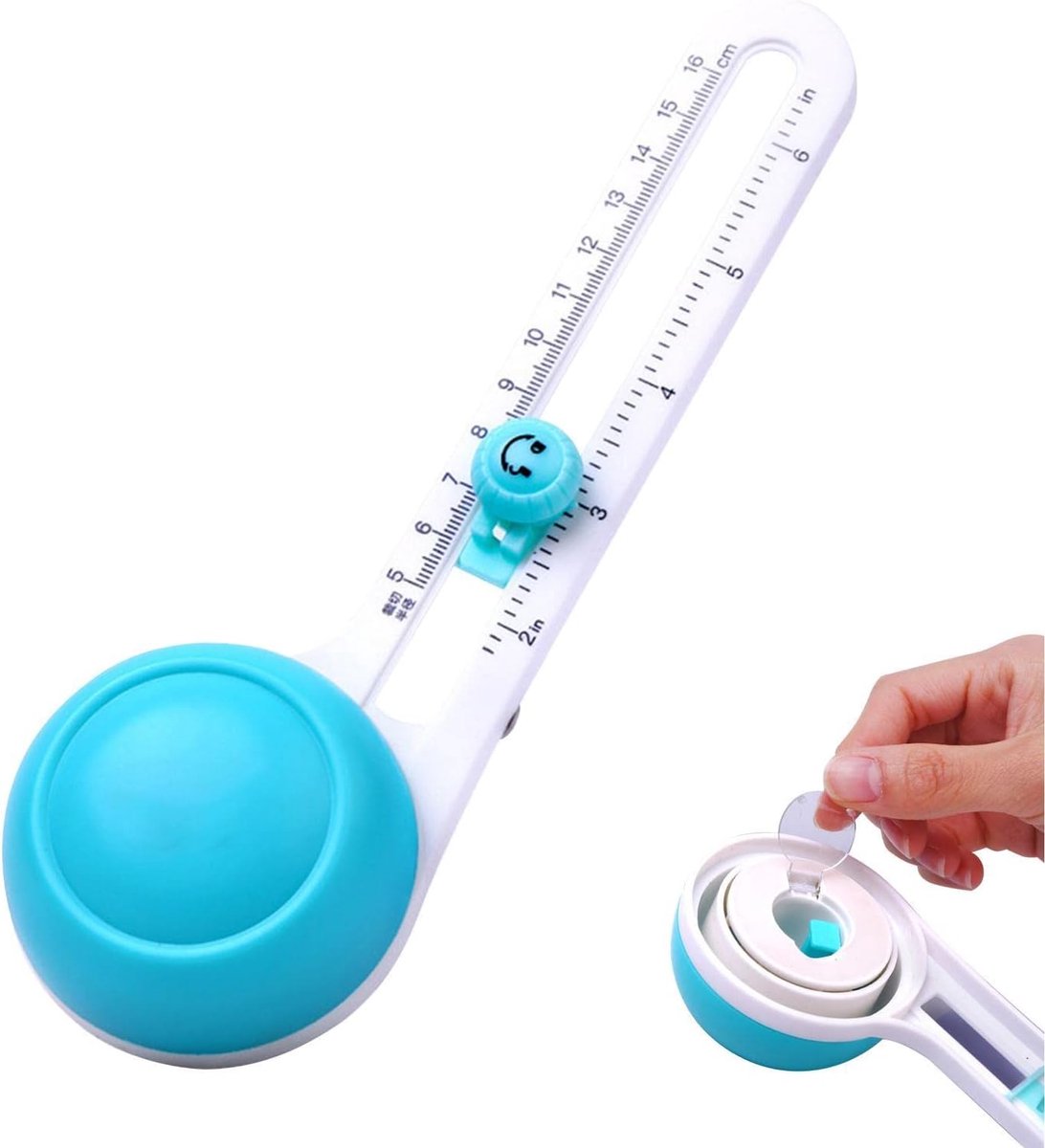 Cirkel Snijder - Papier Snijder - Kaarten Maken - Verstelbare Diameter - 10-32 cm - Blauw