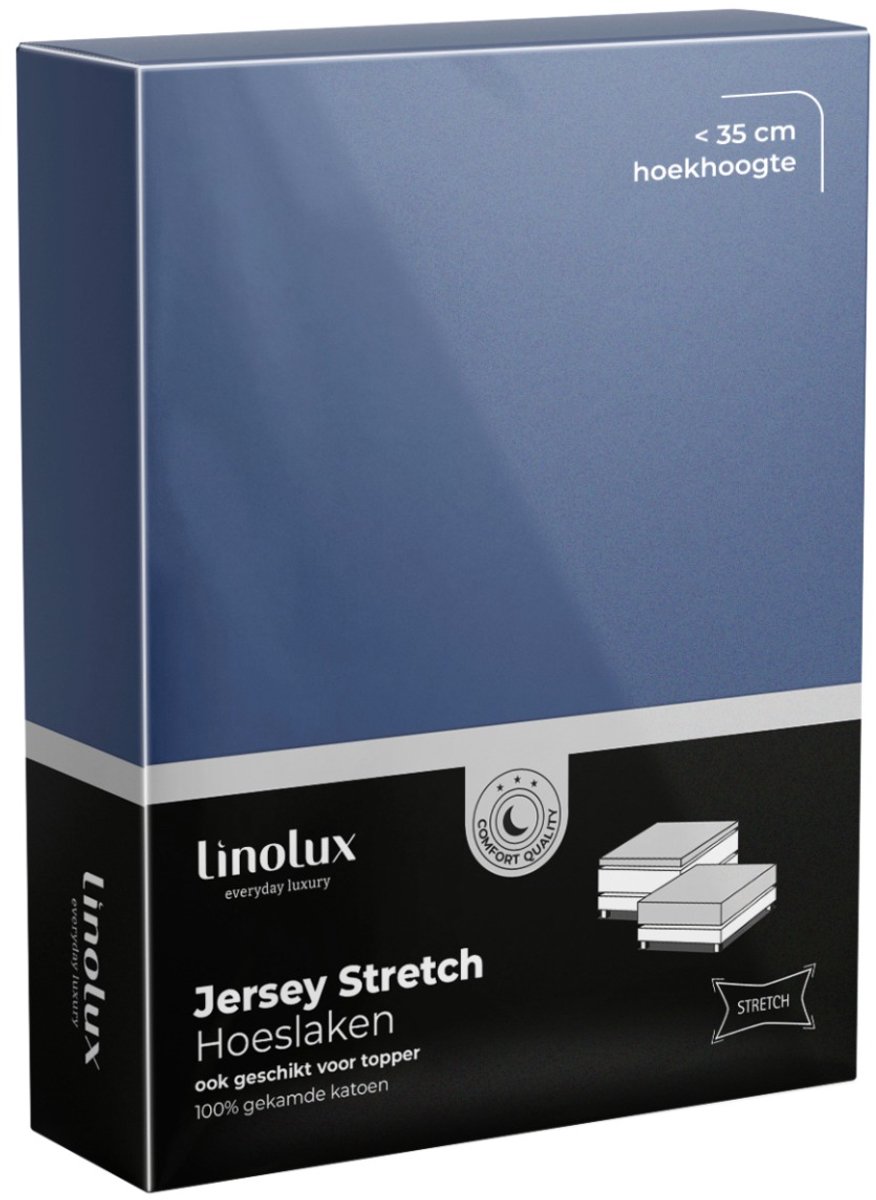 Linolux (topper) Hoeslaken Jersey Denim 90x220