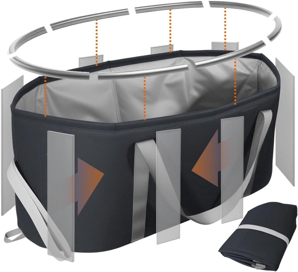 Vouwbare Wasmand met Waterdichte Oxford Stof, 98.8L Capaciteit, Ideaal voor Thuis en Camping