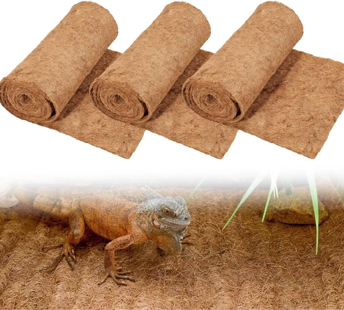 Natuurlijke Hennep Matten voor Knaagdieren, Biologisch Afbreekbare Bodembedekking voor Konijnen en Hamsters, Set van 3, Duurzaam en Milieuvriendelijk