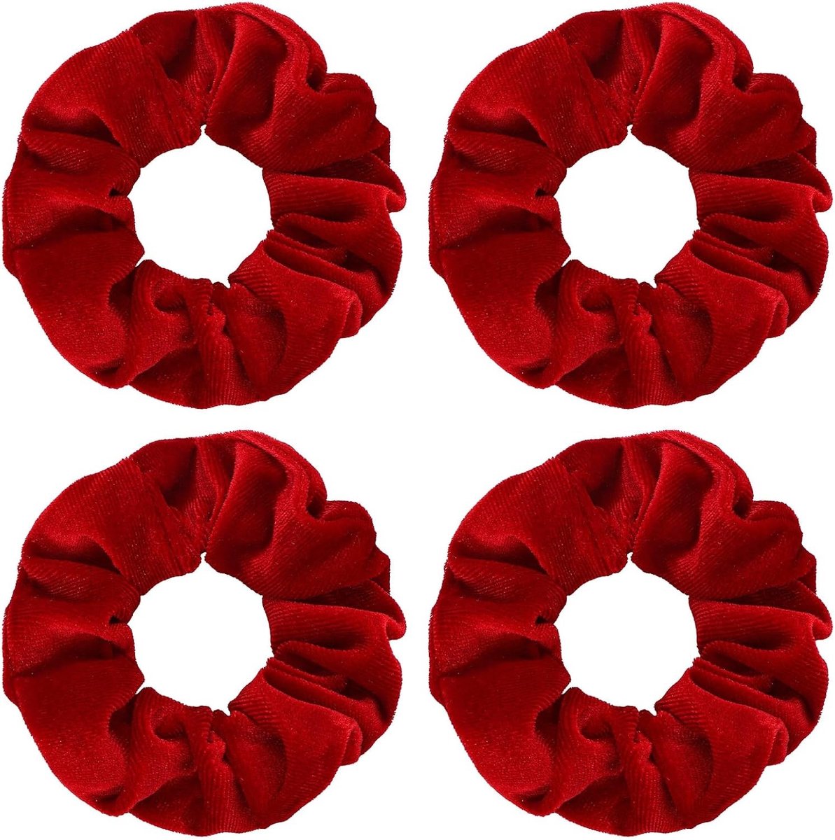 Zachte en Dikke Haarbanden - 4 Stuks Fluwelen Scrunchies voor Vrouwen, Ideaal voor Ponytails en Accessoires