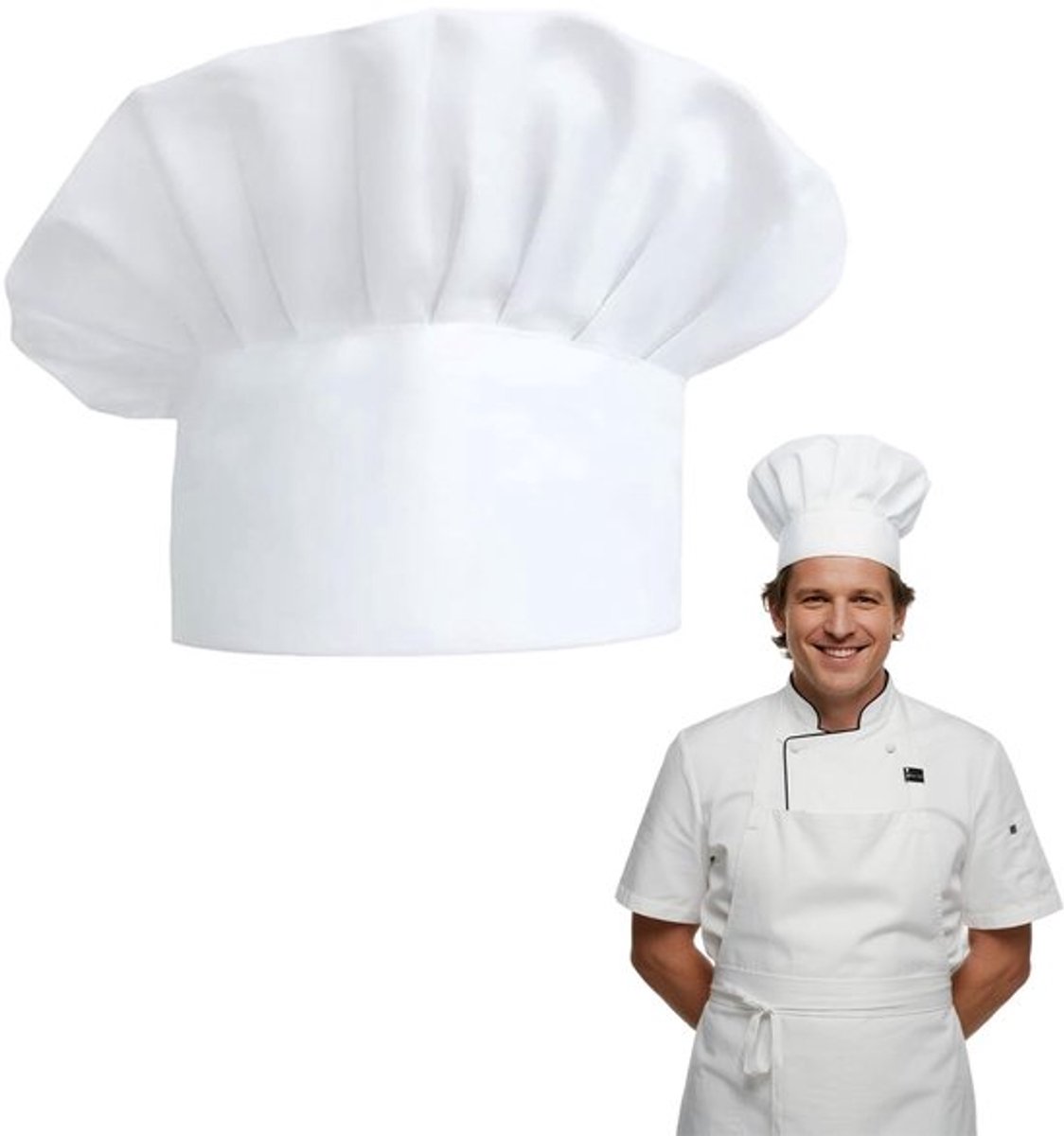 Kookmuts Uniseks - Verstelbaar - Katoen/Polyester - Elastisch - Duurzaam - Lichtgewicht - Chefhoed
