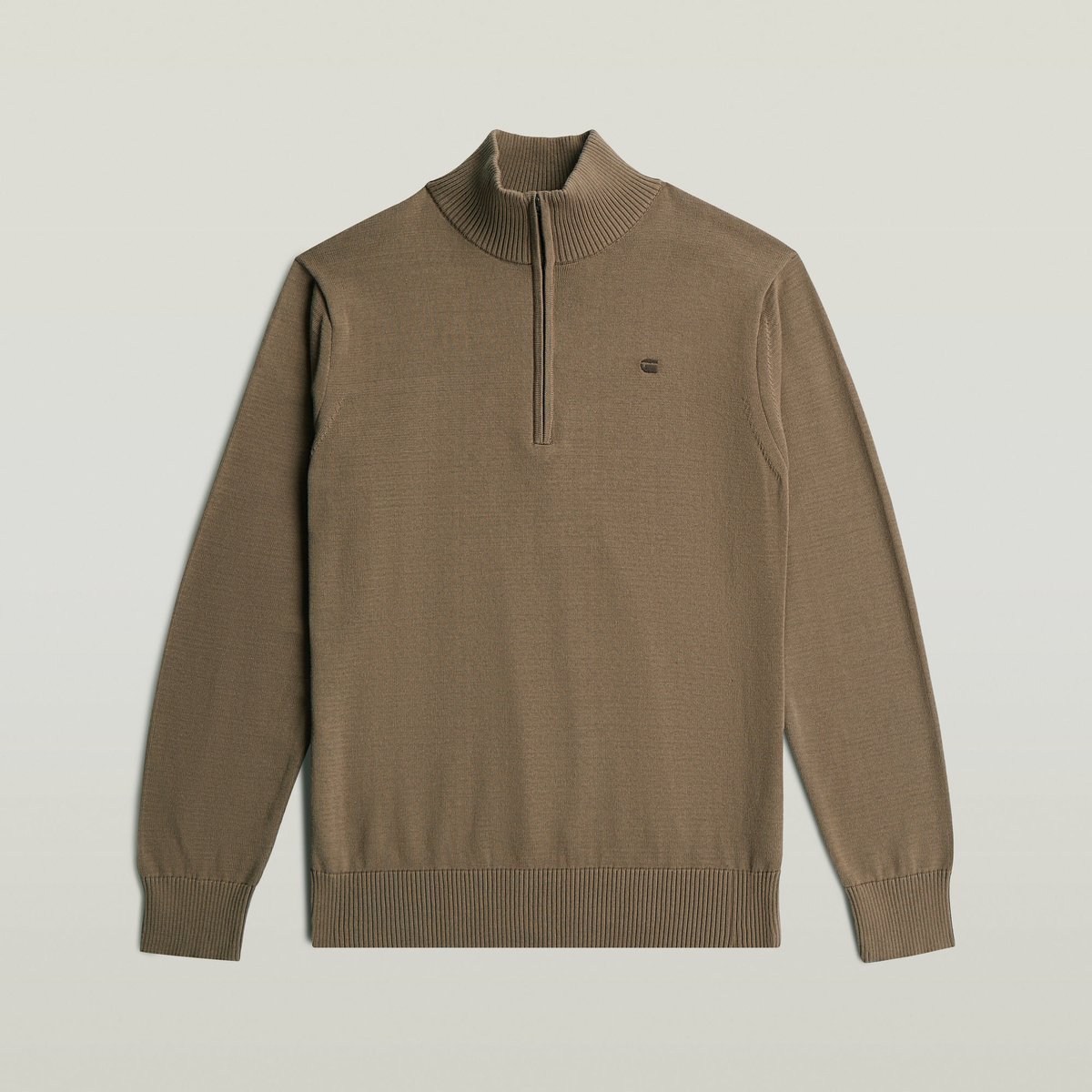G-Star Raw Core Refined Half Zip Knit Truien & Vesten Heren Sweater Hoodie Vest Camel