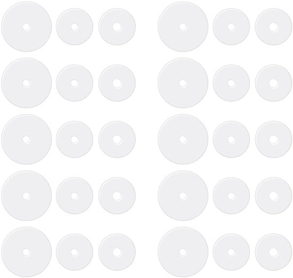 Piercing Disc 30 Stuks - Transparante Siliconen - Anti-wildvlees - Oorkussens - 3 Maten - Optimale Grip - Oorbelsteun