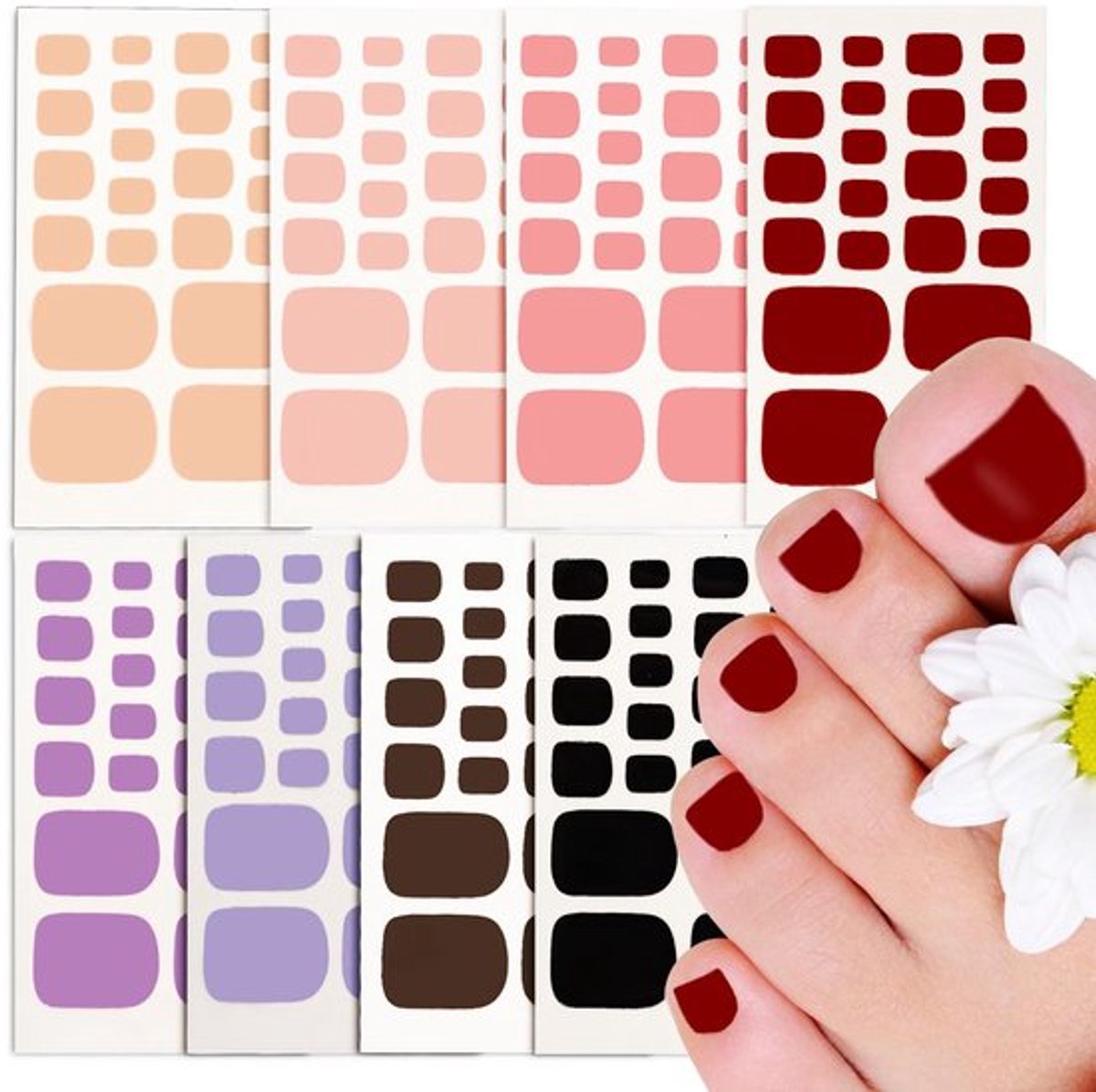 Nagelstickers Zelfklevend - Teennagel Stickers - Waterdicht - 8 Velletjes - Milieuvriendelijk - Eenvoudig in Gebruik - Teennagelstickers