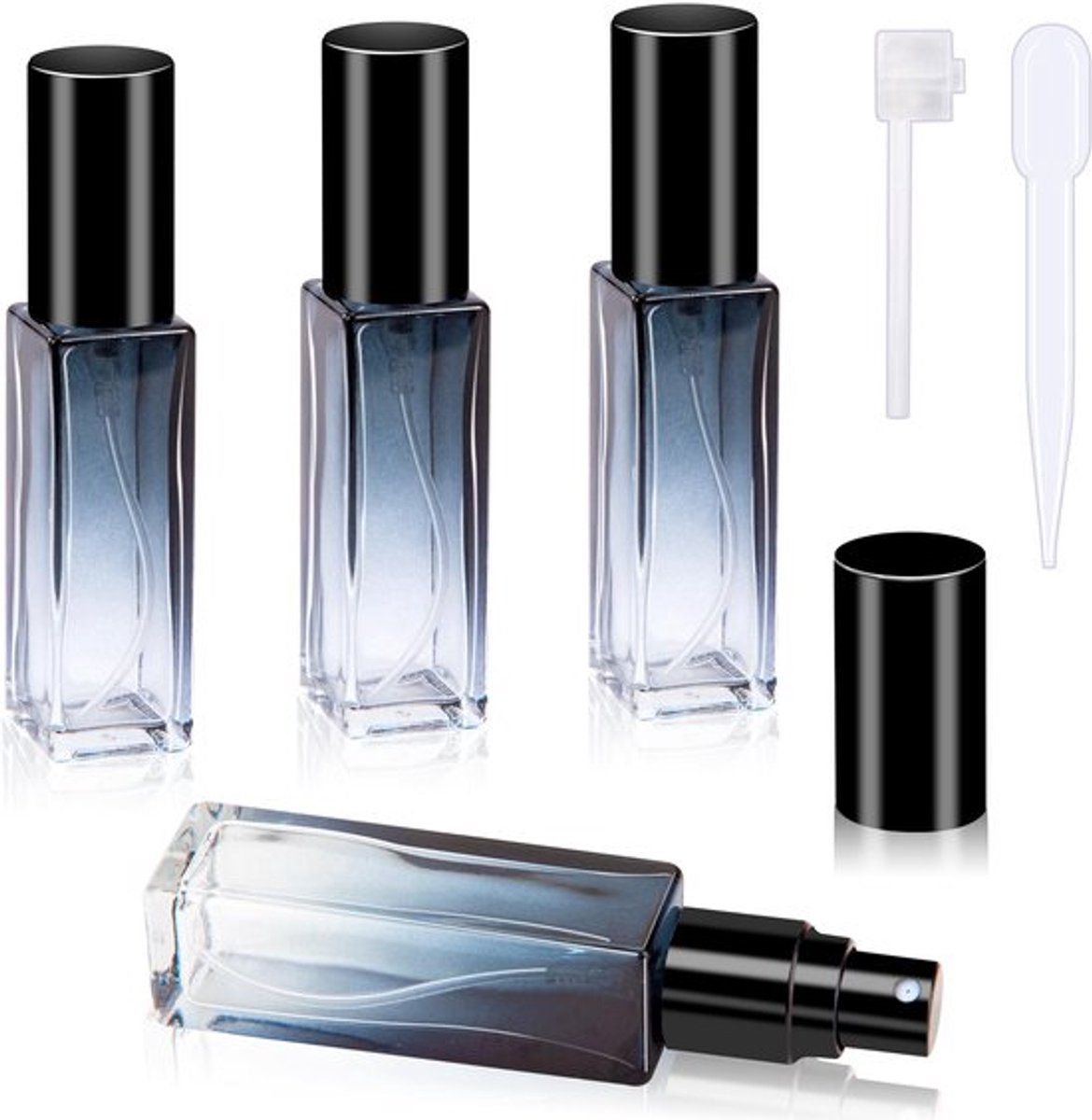 Parfumverstuiver Navulbaar - 10 ml - 4 Stuks - Draagbaar - Pompkop/Druppelaar - Voor Mannen/Vrouwen - Ideaal voor Reizen - Reisfles