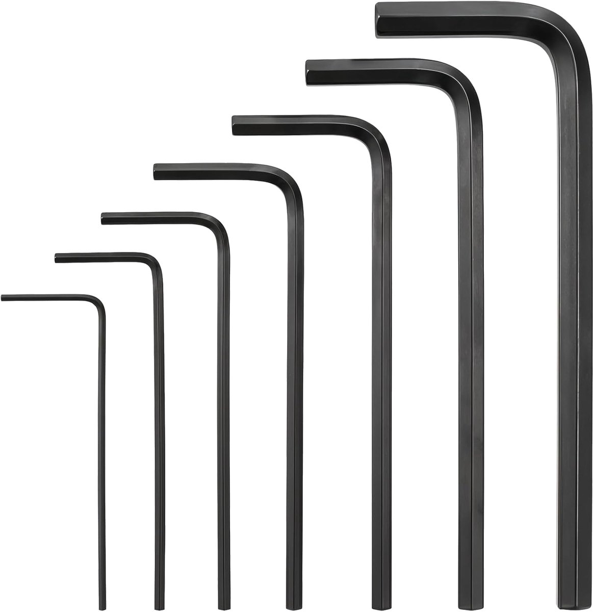 SnelShoppen - 7 Stuks Inbussleutels Set, Zeskantsleutels Klein, Hoogwaardig Koolstofstaal, 0,7-3 mm, Roestbestendig, Fietsonderhoud, Meubelmontage, Zw