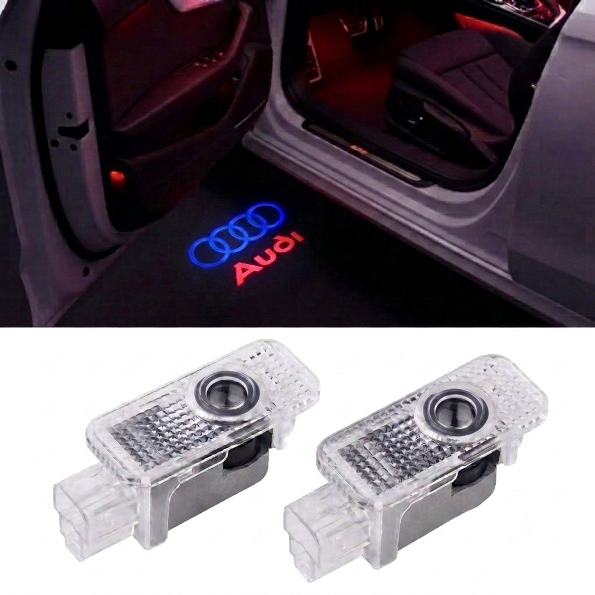 Instapverlichting Geschikt voor Audi – Midnight Flare Edition – LED Deurverlichting – Set van 2 – Plug & Play