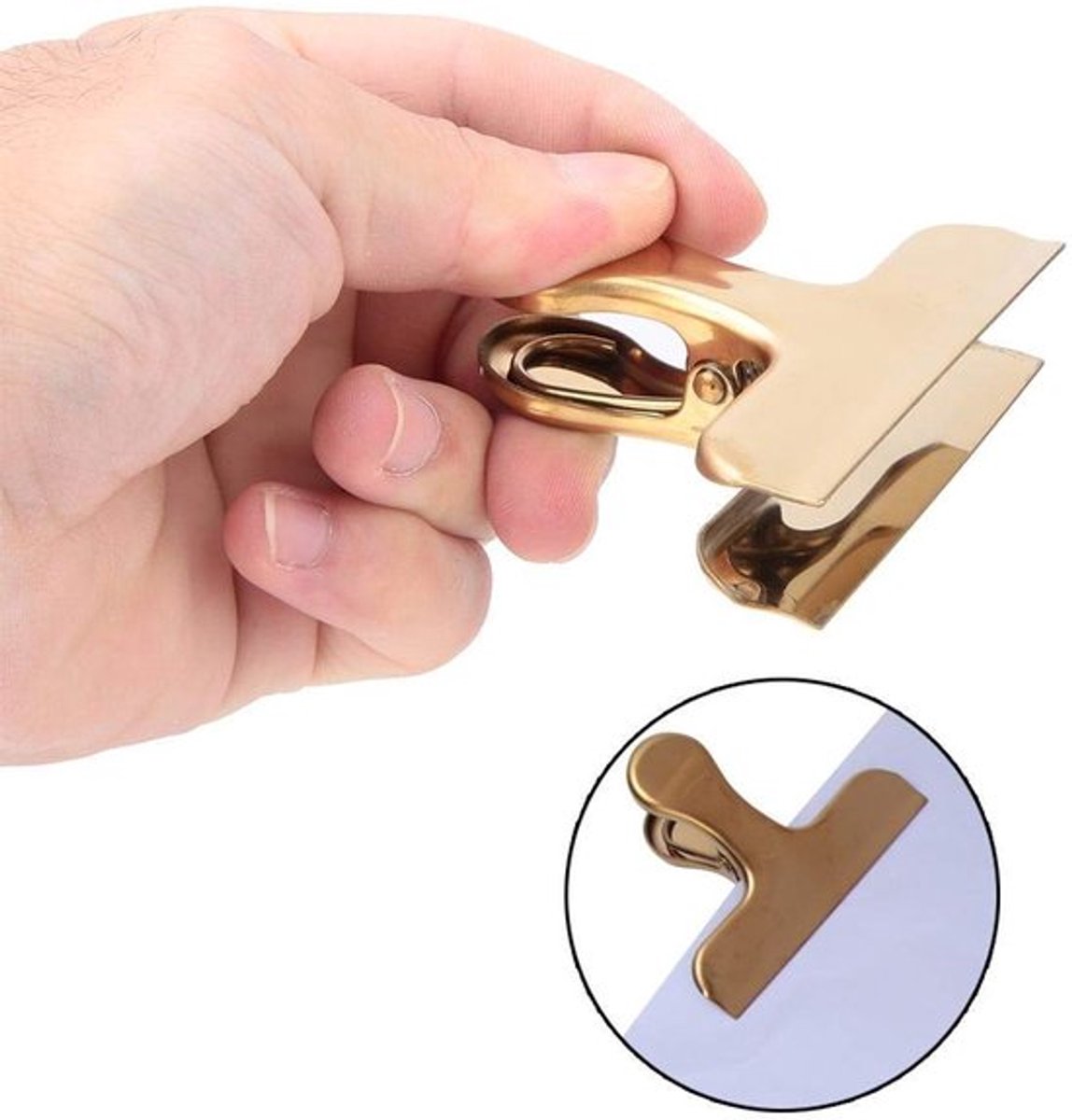 Bulldog Clip Roestvrij Staal - Vintage Retro Stijl - T-vorm - Grote/Lange Vorm - Kleine/Lange Vorm - Duurzaam en Veilig - Papierclip