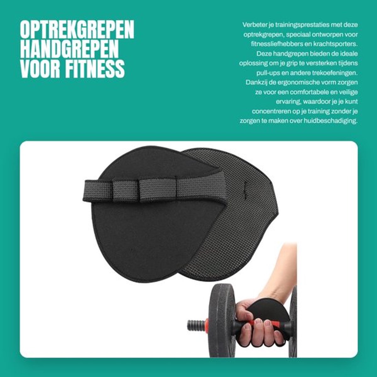Optrekgrepen Perfecte Grip - Antislip - Huidbescherming - Duurzaam - Fitness Handschoenen - Gewichtheffen - Fitnesshandschoenen