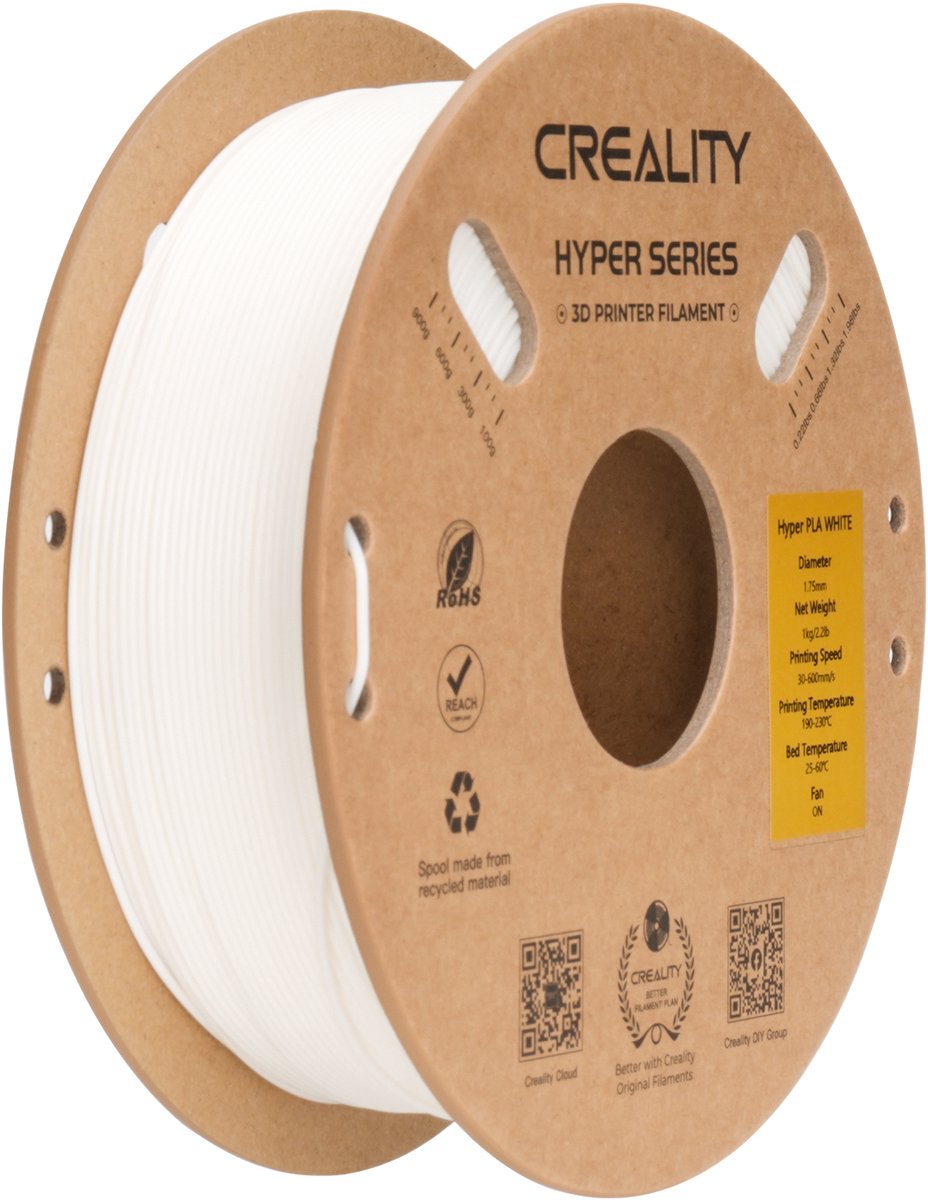 CREALITY HYPER PLA FILAMENT - 1.75 MM - 1 KG - WIT