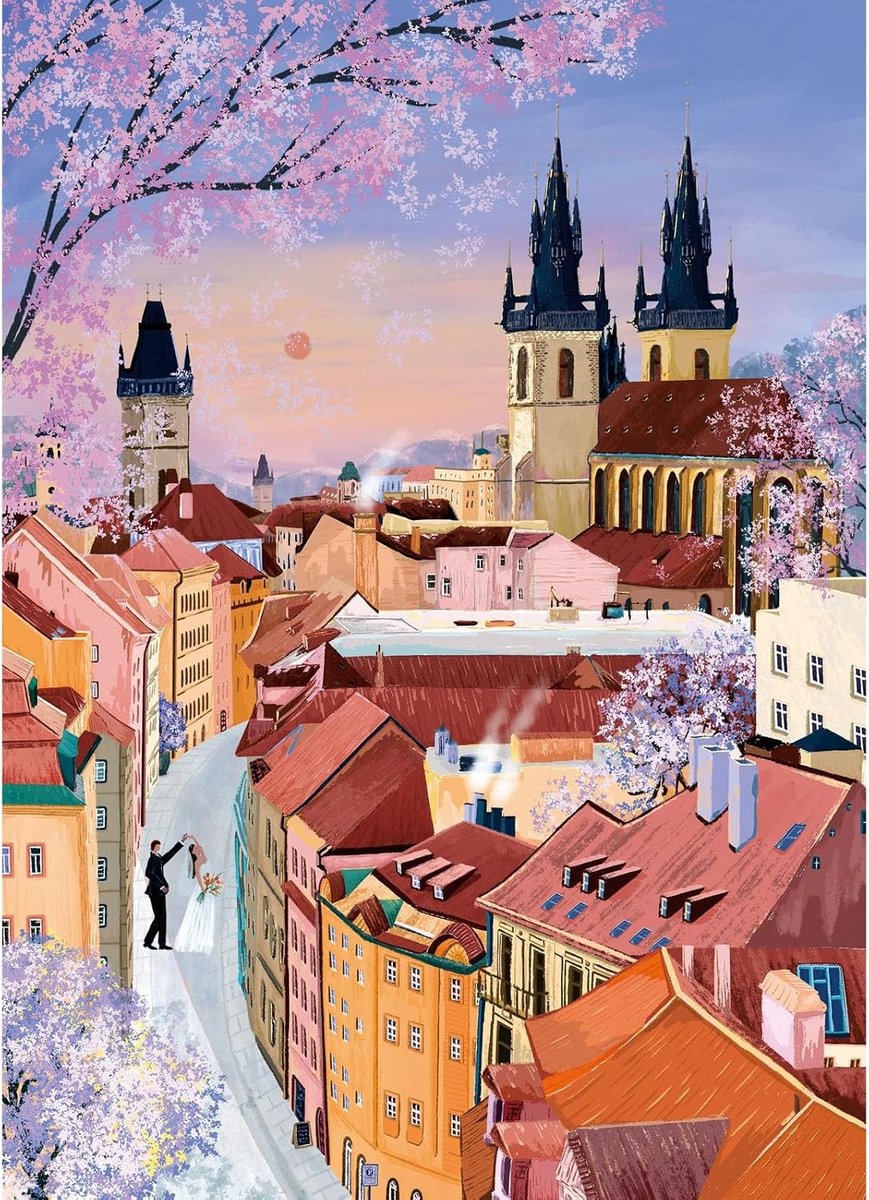 1000 stukjes puzzel liefde in Praag | Matte oliedruk, oogvriendelijk, stofvrij, puzzelplezier voor volwassenen en kinderen