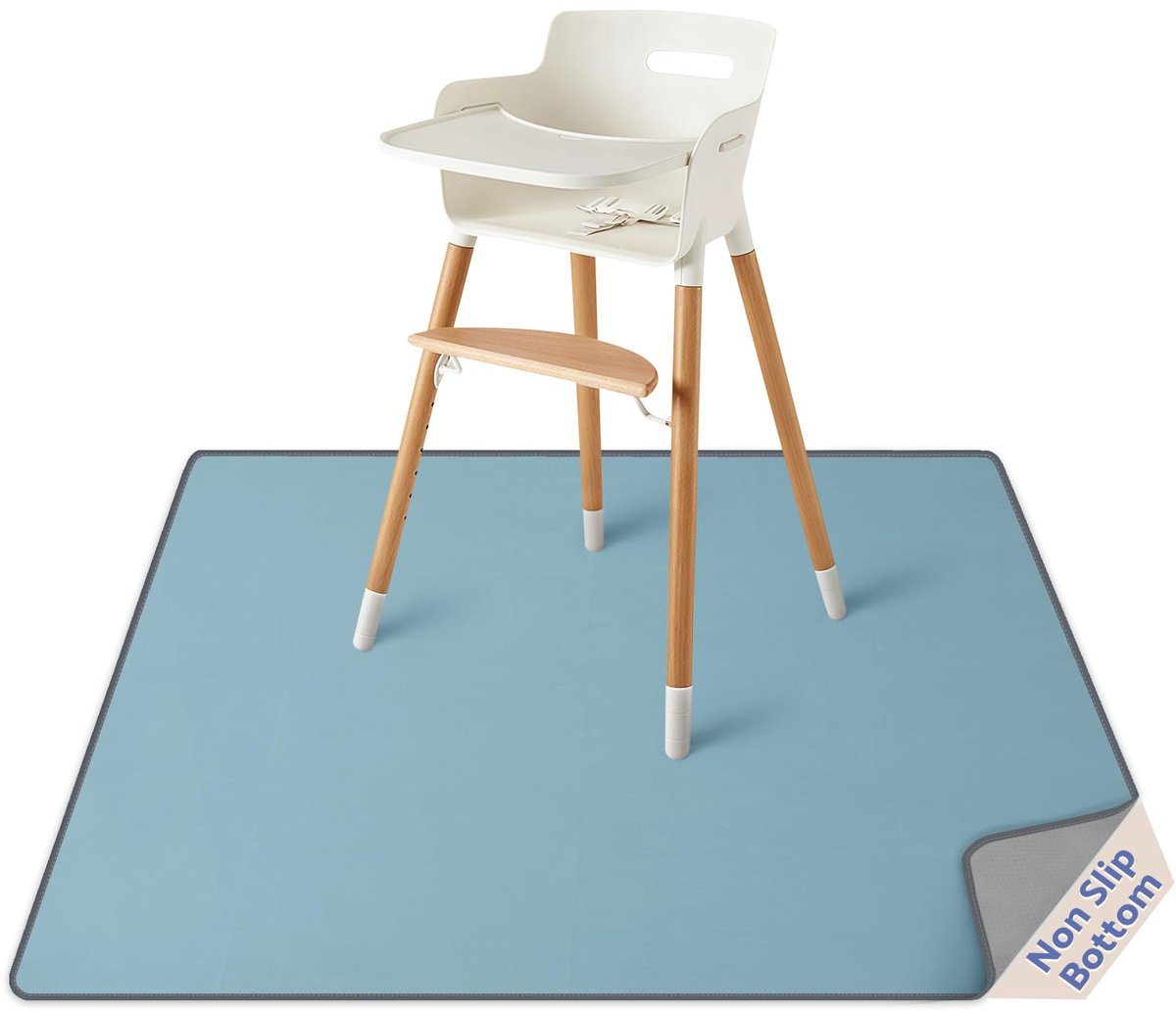 SnelShoppen - Blissful Diary Spatmat voor Onder Kinderstoel Baby 128x128cm - Splash Mat - Waterdicht, Antislip, Ideaal voor Eten en Spelen, Geschikt v
