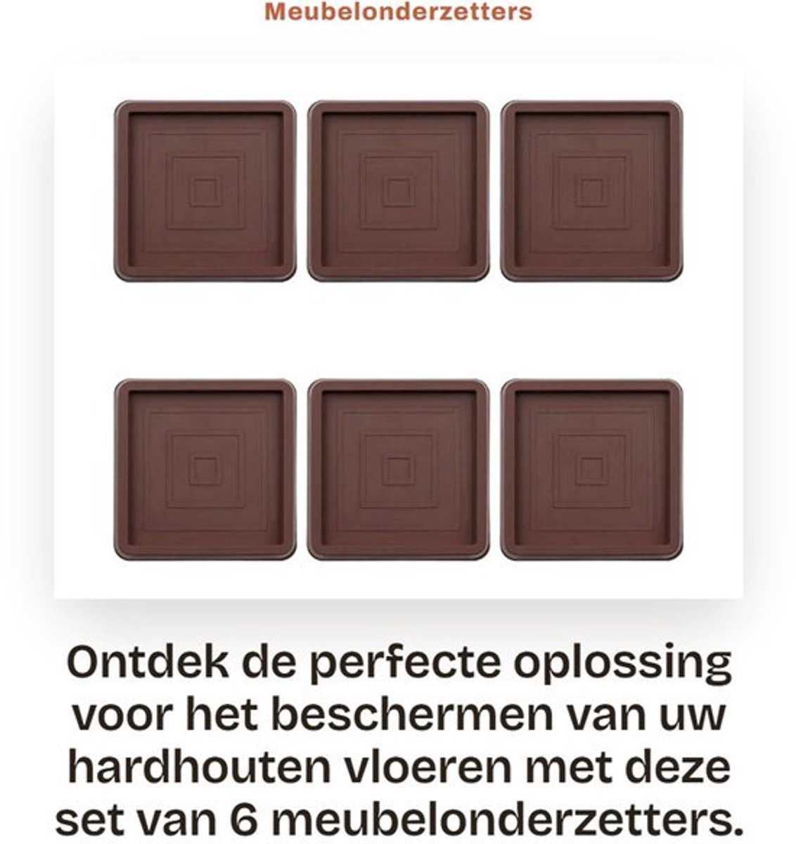 Meubelonderzetters 6 stuks - Antislip Rubber - 2,5 inch - Duurzaam - Voor Hardhouten Vloer