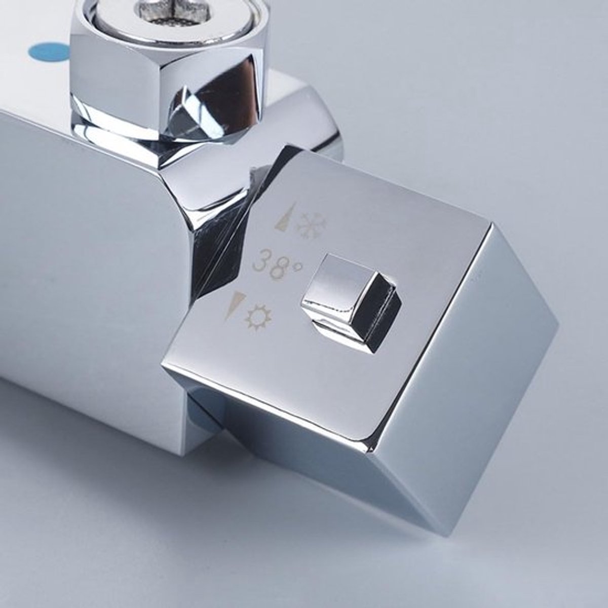 Doucheknop Temperatuur Controle - Doucheknop Handvat - Doucheknop Chroom - Doucheknop Thermostatisch - Doucheknop ABS Kunststof - Inclusief Stopring en Schroef - Douchehendel