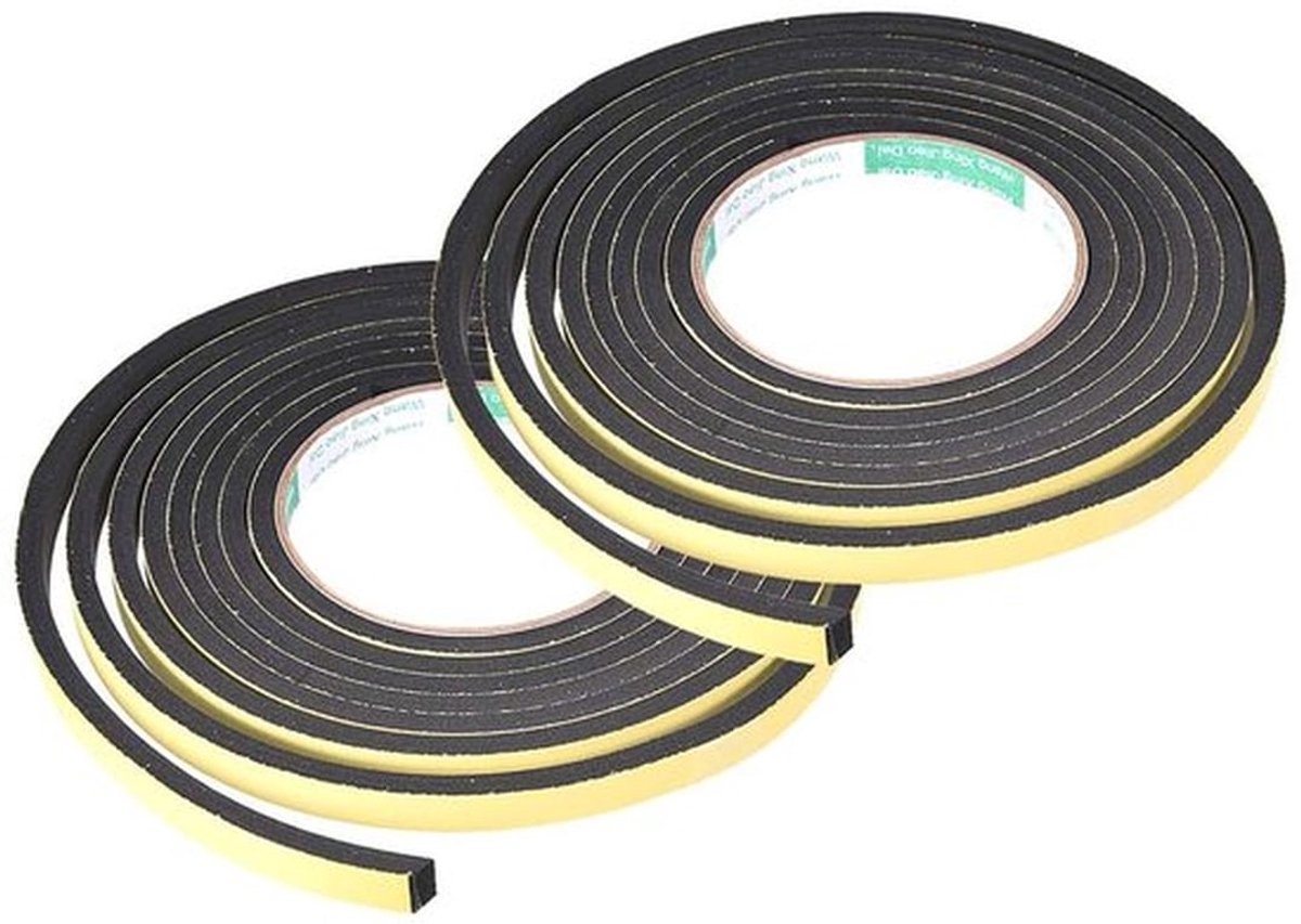 Afdichtingsschuimtape 10 mm breed - 2 Stuks - Zelfklevende Weerstrip - Schokbestendig - Geluidsdemping - Isolatie 3 m lengte