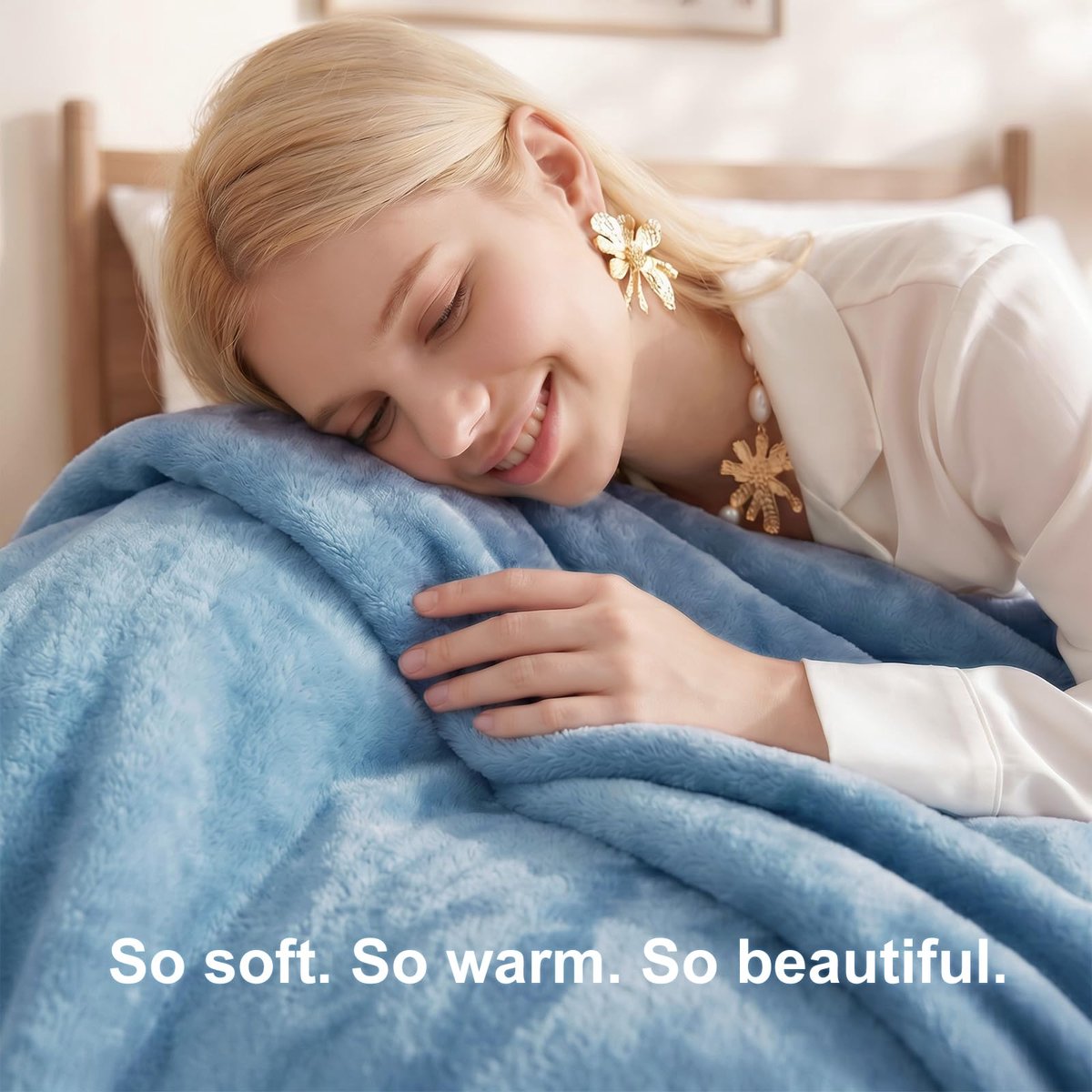 SnelShoppen - WAVVE Fleece Deken 220x240 cm – Extra Zachte Warme Plaid & Knuffeldeken, Lichtgewicht Bankdeken in Grijsblauw, Anti-pilling & Machinewas