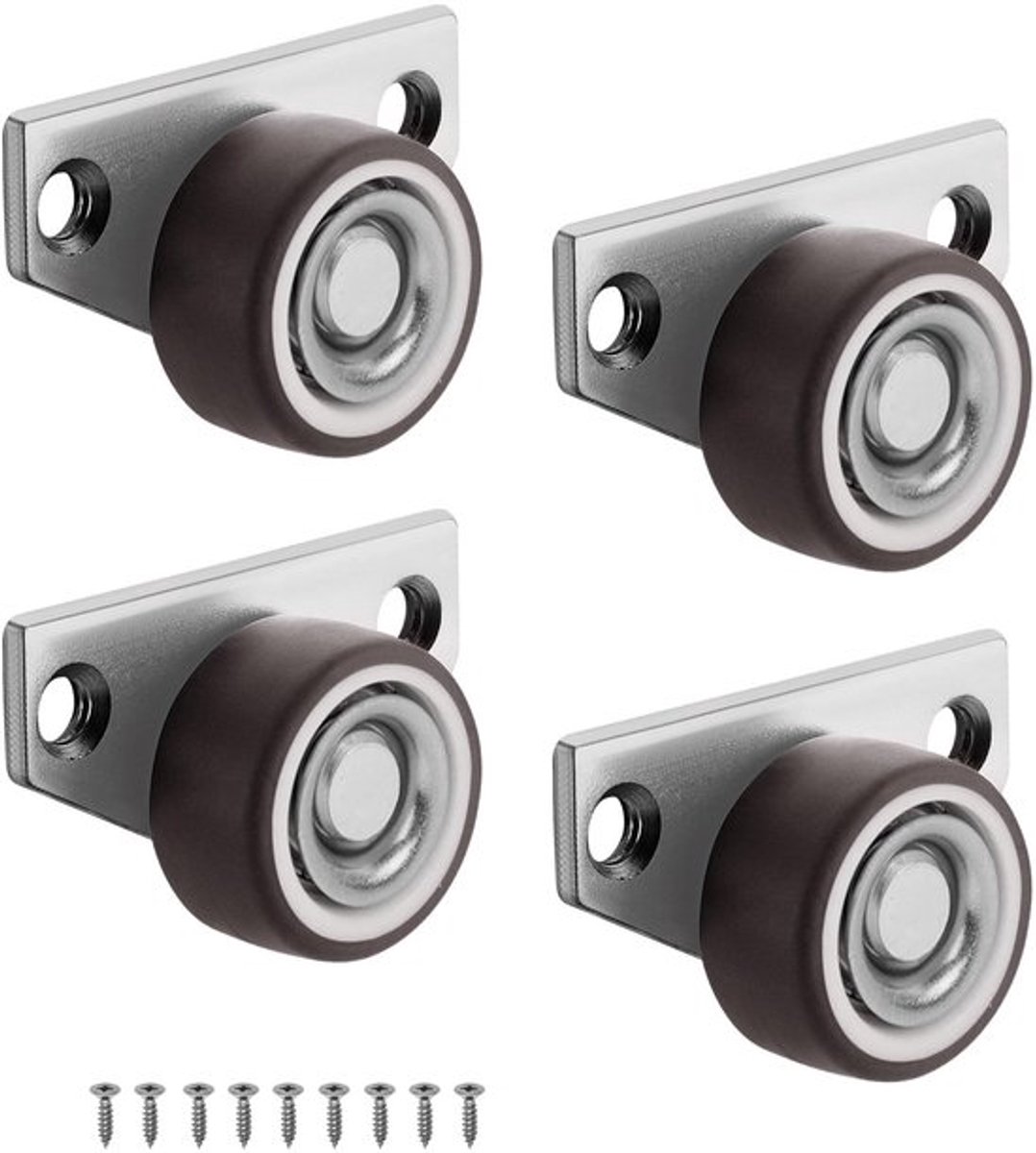 Meubelwielen set van 4 - Zwenkwielen - Rubber wielen - Universele wielen - Nylon wielen - Schokbestendige behuizing