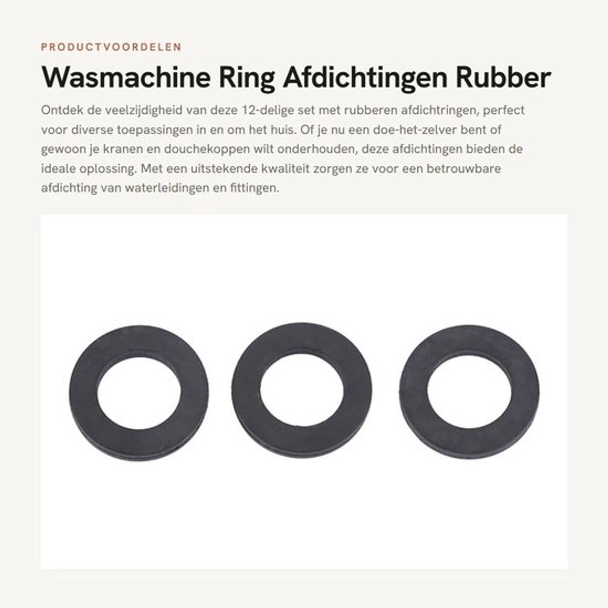 Wasmachine Ring 12-delige Set - Afdichtingsring - Rubber - Waterdicht - Bevestigingsmiddelen - Voor 1/2"/3/4"/1" Leiding - Afdichtring