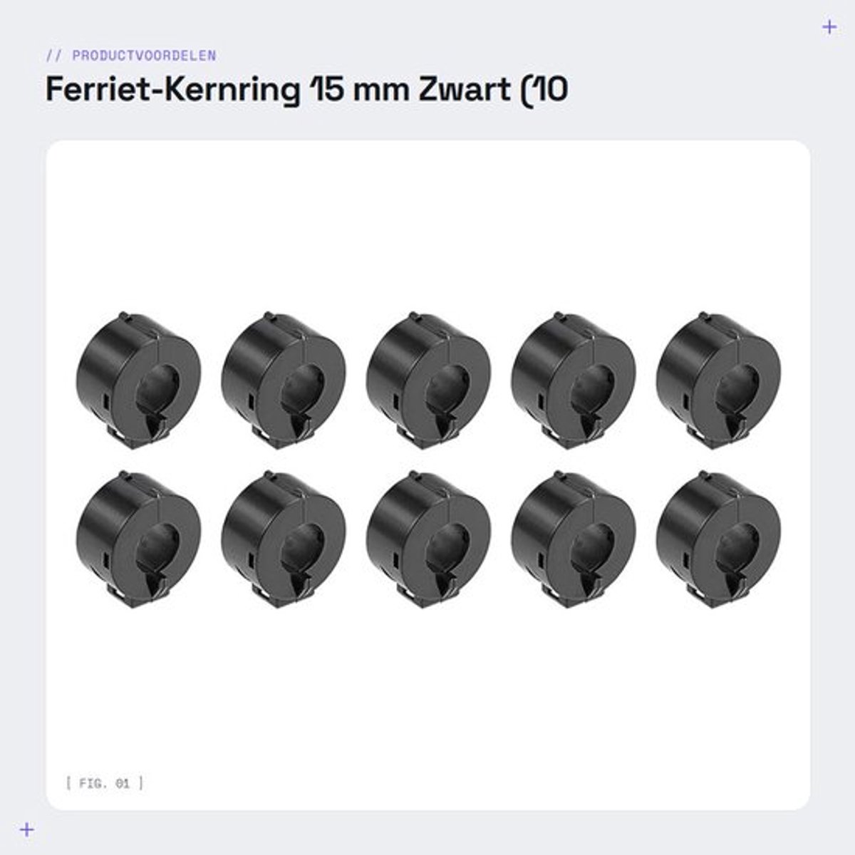 Ferriet-Kernring 15 mm Zwart (10 Stuks)