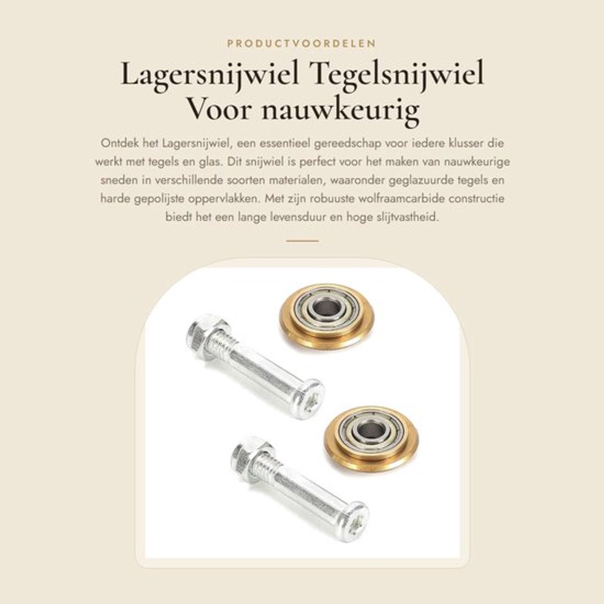 Tegelsnijwiel Wolfraamcarbide - Snijder voor Tegels/Glas - 22 x 6 x 6 mm - Hoge Slijtvastheid - Geschikt voor Harde Tegels - Antislip Snijden - Snijwiel
