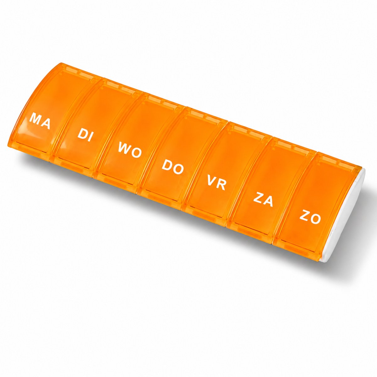Knaak Pillendoos Week Nederlands - Medicijndoosje 7 Dagen - 7 Grote Vakken - Oranje - Nederlandse Indeling
