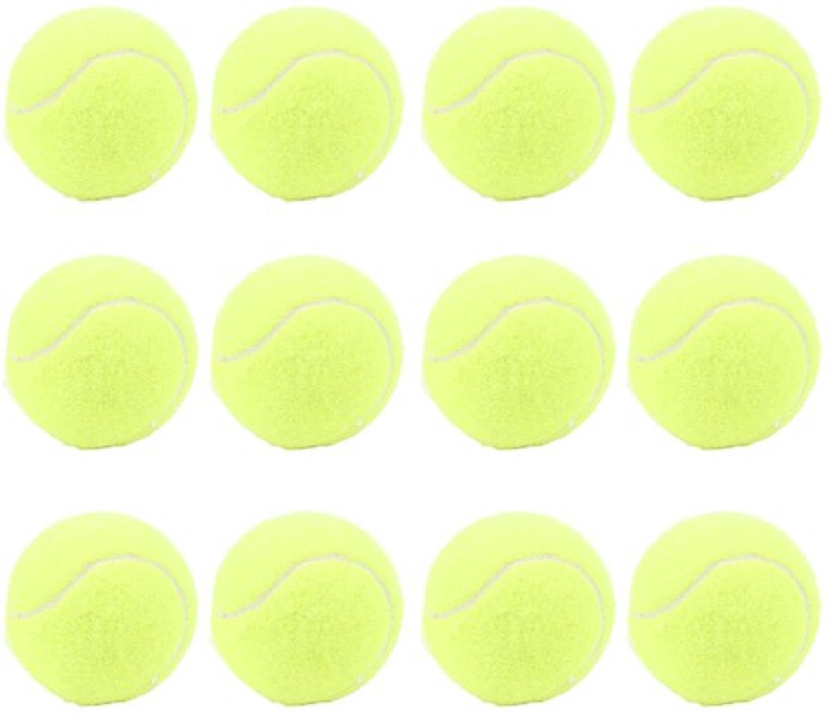 Tennisballen 12 stuks - Rubber - Training - Honden - Vrije tijd - Opbergtas - Speelballen
