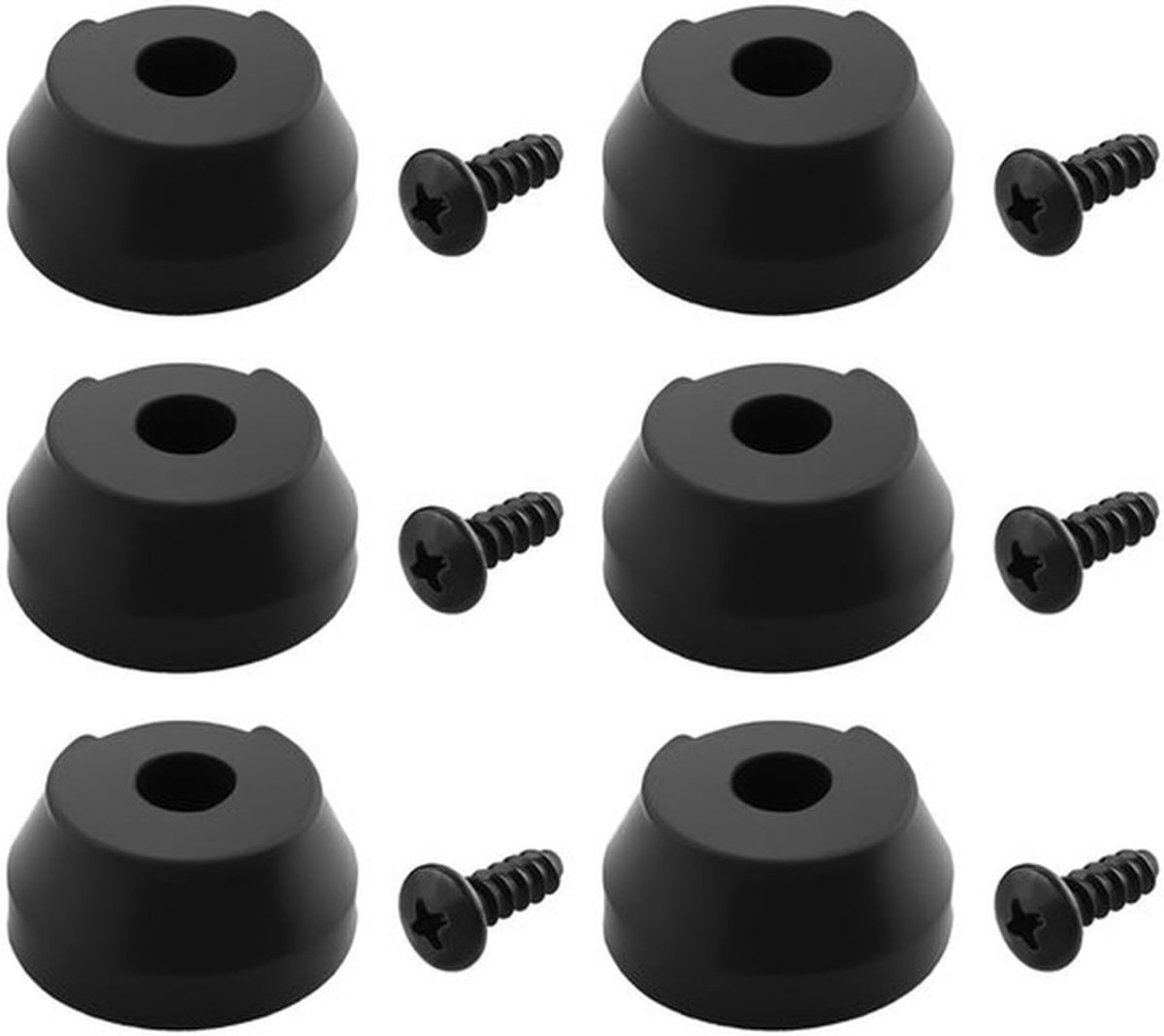 Rubber Cane Tips Antislip - 6 Stuks - Inschroefbaar - Vervangingen voor Hurrycane/Freedom Edition - Rubber - Slijtvast - Wandelstokvoetjes