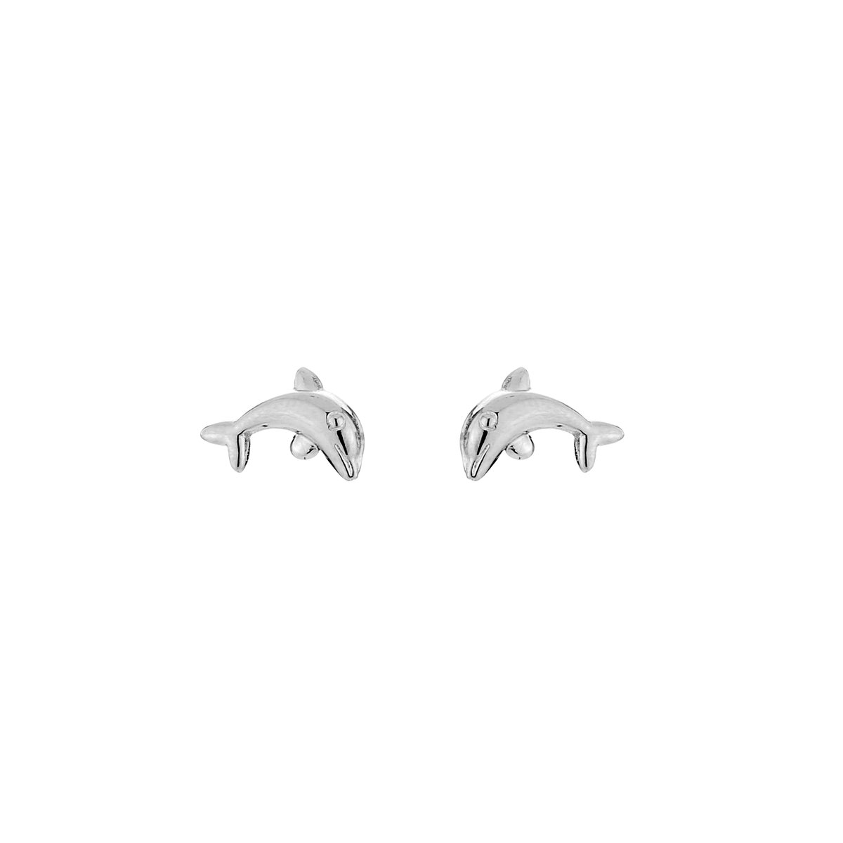 Stainless Steel Sculptural Dolphin Stud Earrings – Luxe Dolfijn Oorbellen – RVS - Zilver
