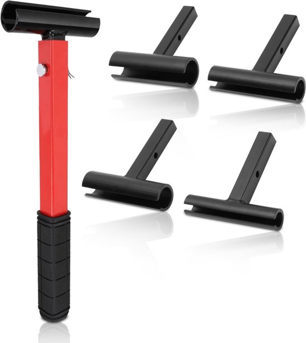 Deurscharnier-instelgereedschap 4-in-1 - Scharnierspleet instelsleutel - Rubberen handgreep - Gelegeerd staal - Gewicht 1210 g - Voor nauwkeurige uitlijning - Scharniergereedschap