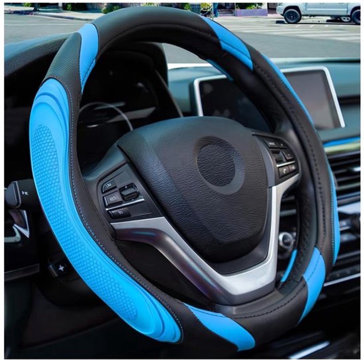 Autostuurhoes Antislip - Leer - Universeel - O-vormig - 38cm - Bescherming en Decoratie - Stuurcover