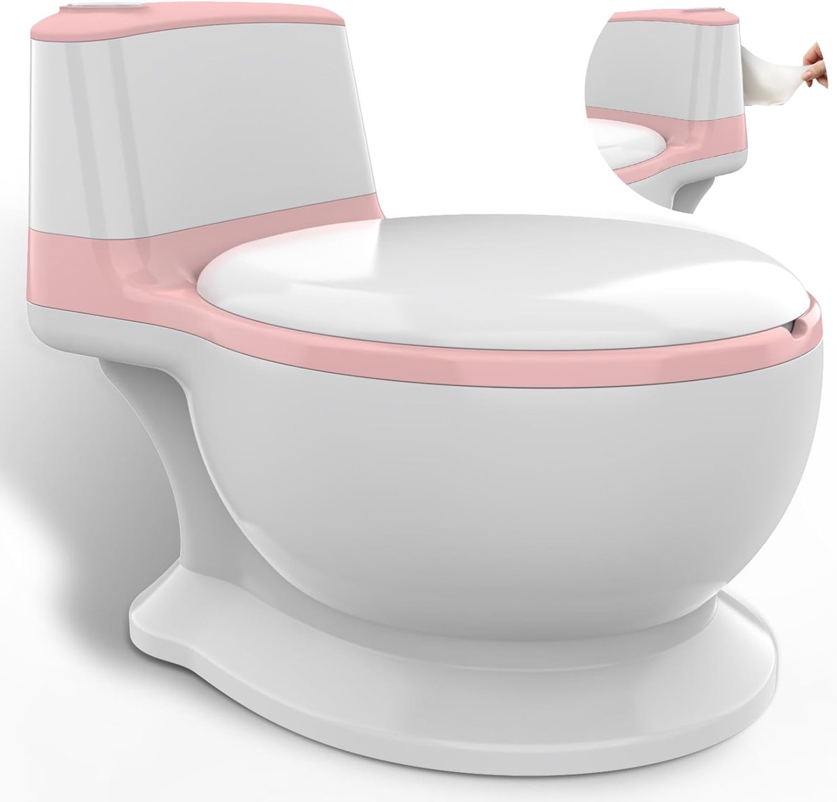 SnelShoppen - Potty Training Toilet Seat voor Peuters - Reis Potty met Reinigingsborstel, Doekjesopslag en Spatbescherming - Simulatie Toilet voor Kin