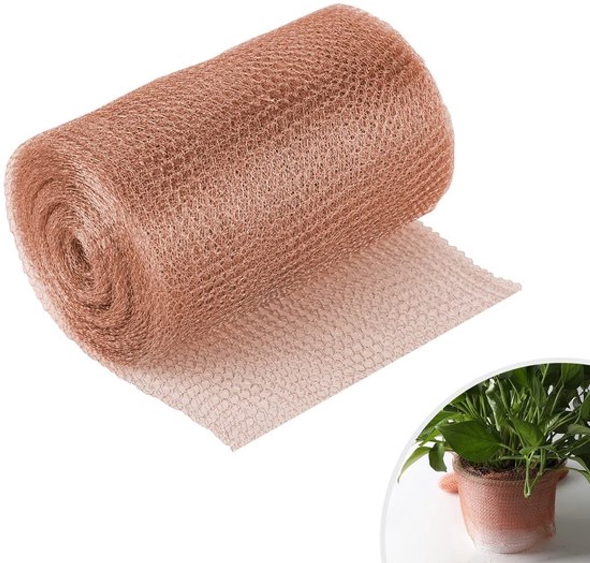 Kopergaas 12,5 cm x 12 m - Flexibel - Tegen slakken/knaagdieren - Duurzaam - Herbruikbaar - Milieuvriendelijk - Tuinbescherming