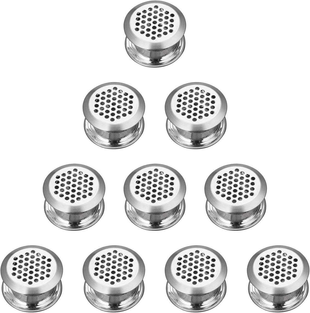 Ronde ventilatierooster van roestvrij staal voor badkamer, keuken en motorhome - 42mm, duu