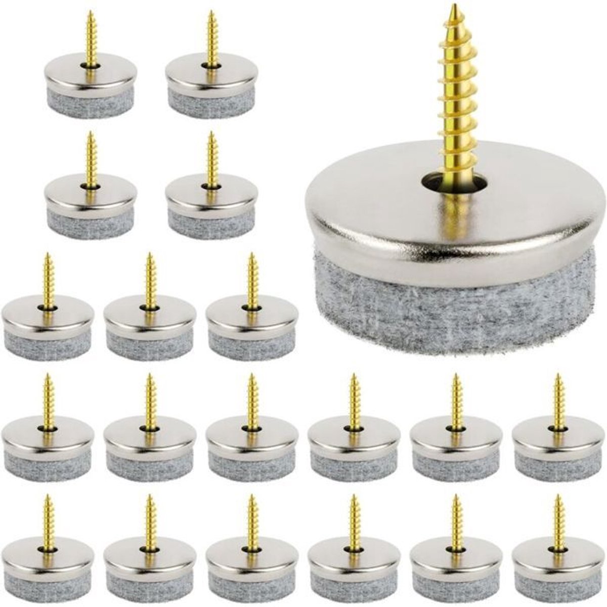 20 vilten meubelglijders, 28 mm ronde glijders Geschikt voor stoelpoten, eenvoudig te installeren, te gebruiken om vloeren te beschermen tegen krassen van stoelpoten.