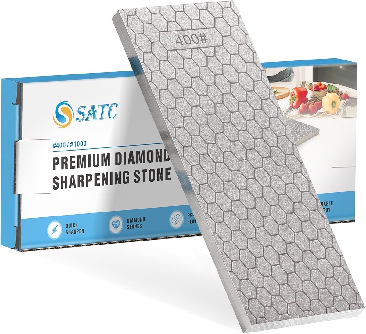 SnelShoppen - Professionele diamant slijpsteen 400/1000 grit dubbelzijdig voor messen, beitels, en schaafmachines - Duurzame slijper met hoge slijtvas